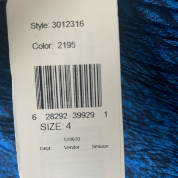 NEW HALSTON HERITAGE Ruched One-Shoulder PLEATED DRESS Size 4 BLUE NORDSTROM - Picture 9 of 10